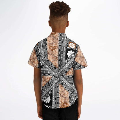 Fiji Masi Kids/Youth Short Sleeve Button Down Shirt -4