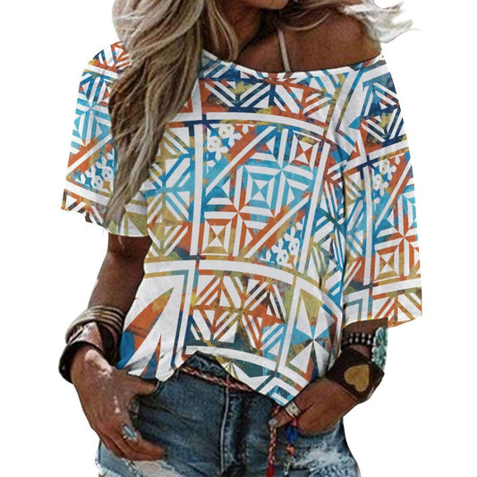 Fiji Masi  Off the Shoulder Half-Sleeve T-shirt 3