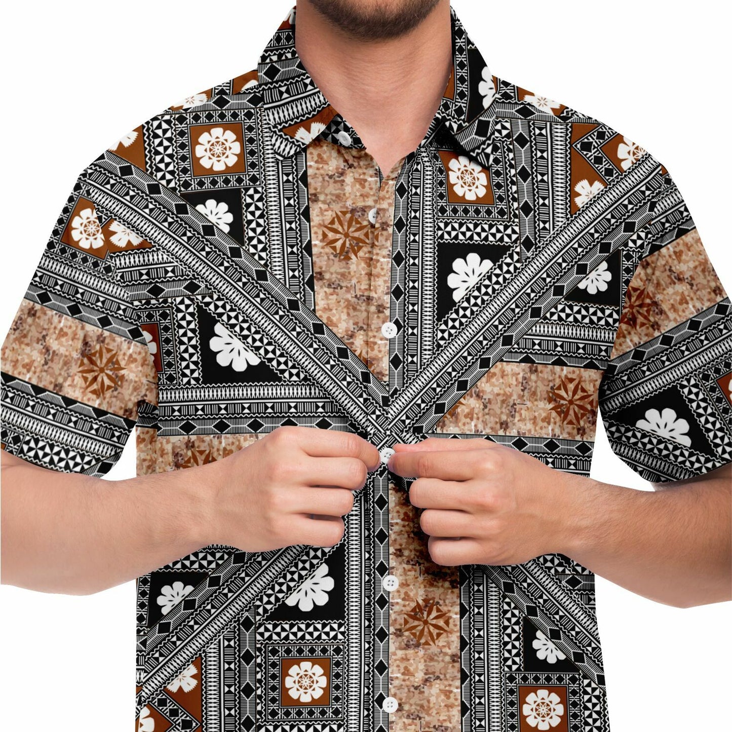 Fiji Masi Short Sleeve Button Down Shirt -3