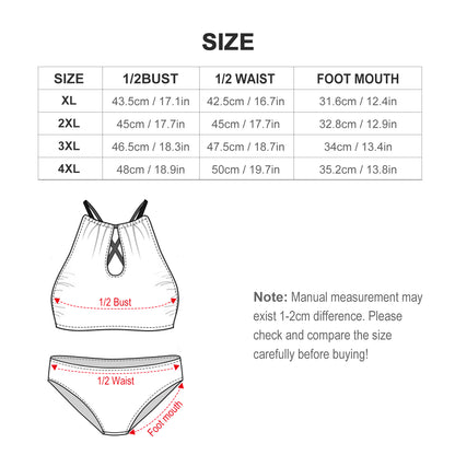 Fiji Masi Plus Size Women's Two piece Swimsuit with High Neck Halter Top 1