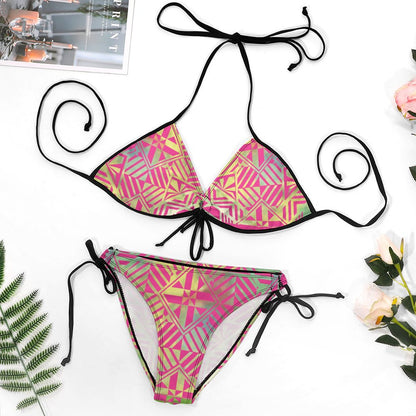 Fiji Masi Plus Size Halter Tie Front Bikini Set 1