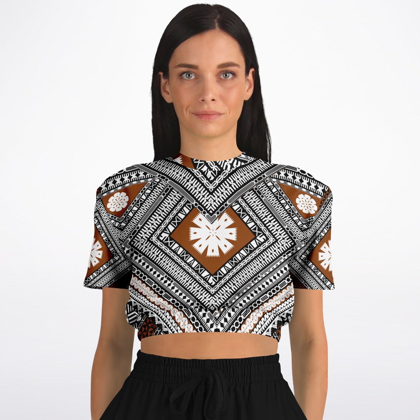 Fiji Masi  Short Sleeve Crop Top 1