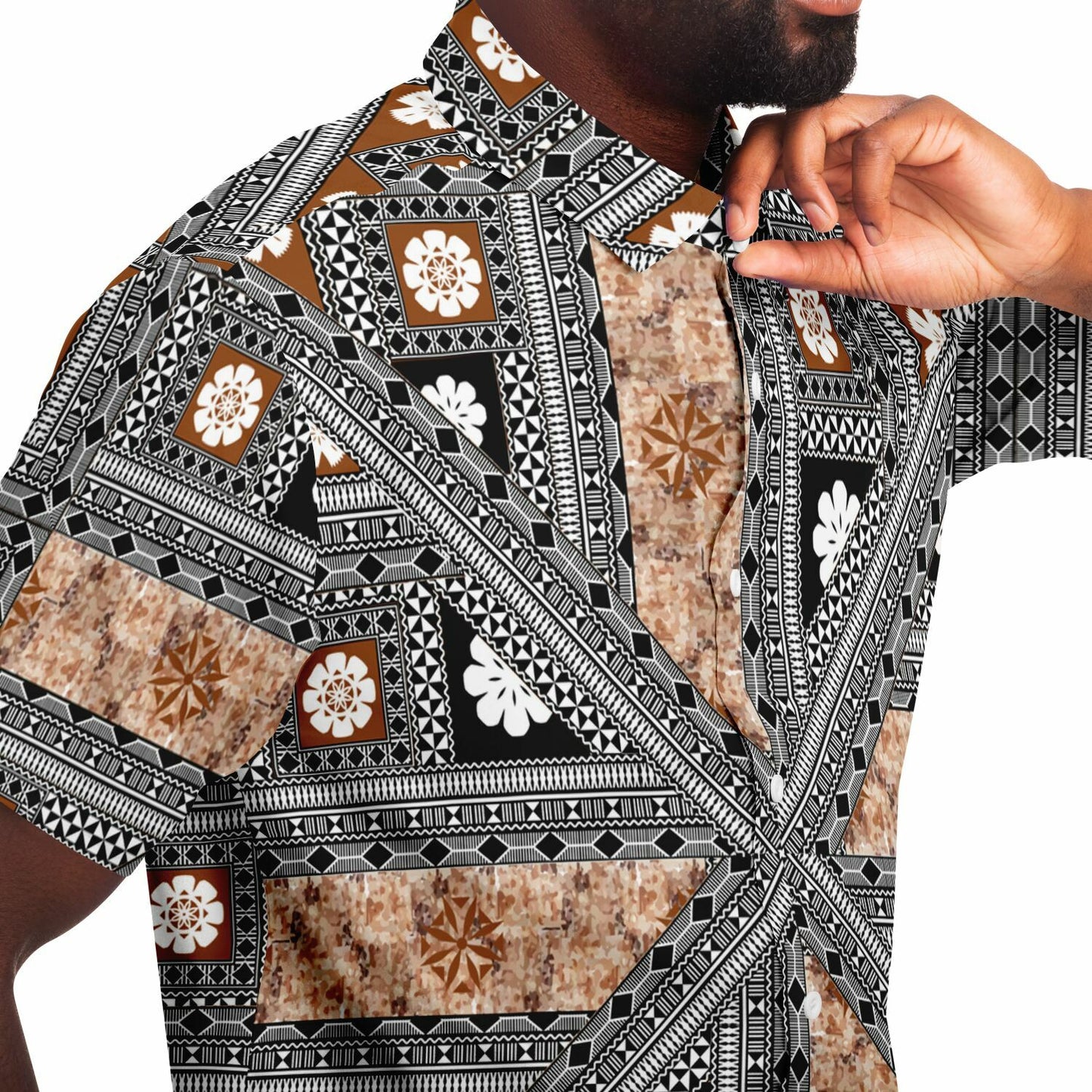 Fiji Masi Short Sleeve Button Down Shirt -3