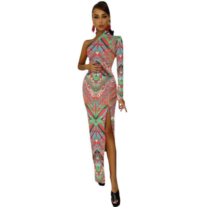 Fiji Masi One Shoulder Split Dress 4
