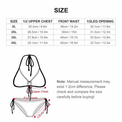 Fijian Masi Plus Size Halter Tie Front Bikini Set 4