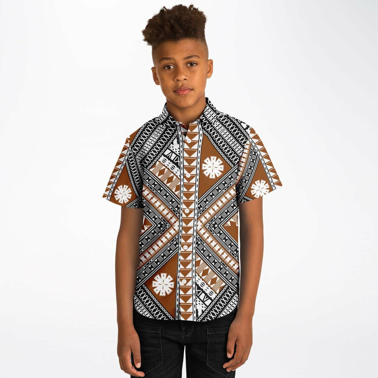 Fiji Masi Kids/Youth Short Sleeve Button Down Shirt 3