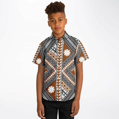 Fiji Masi Kids/Youth Short Sleeve Button Down Shirt 3