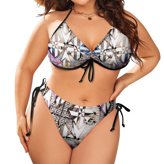 Fiji Masi Plus Size Halter Tie Front Bikini Set 3