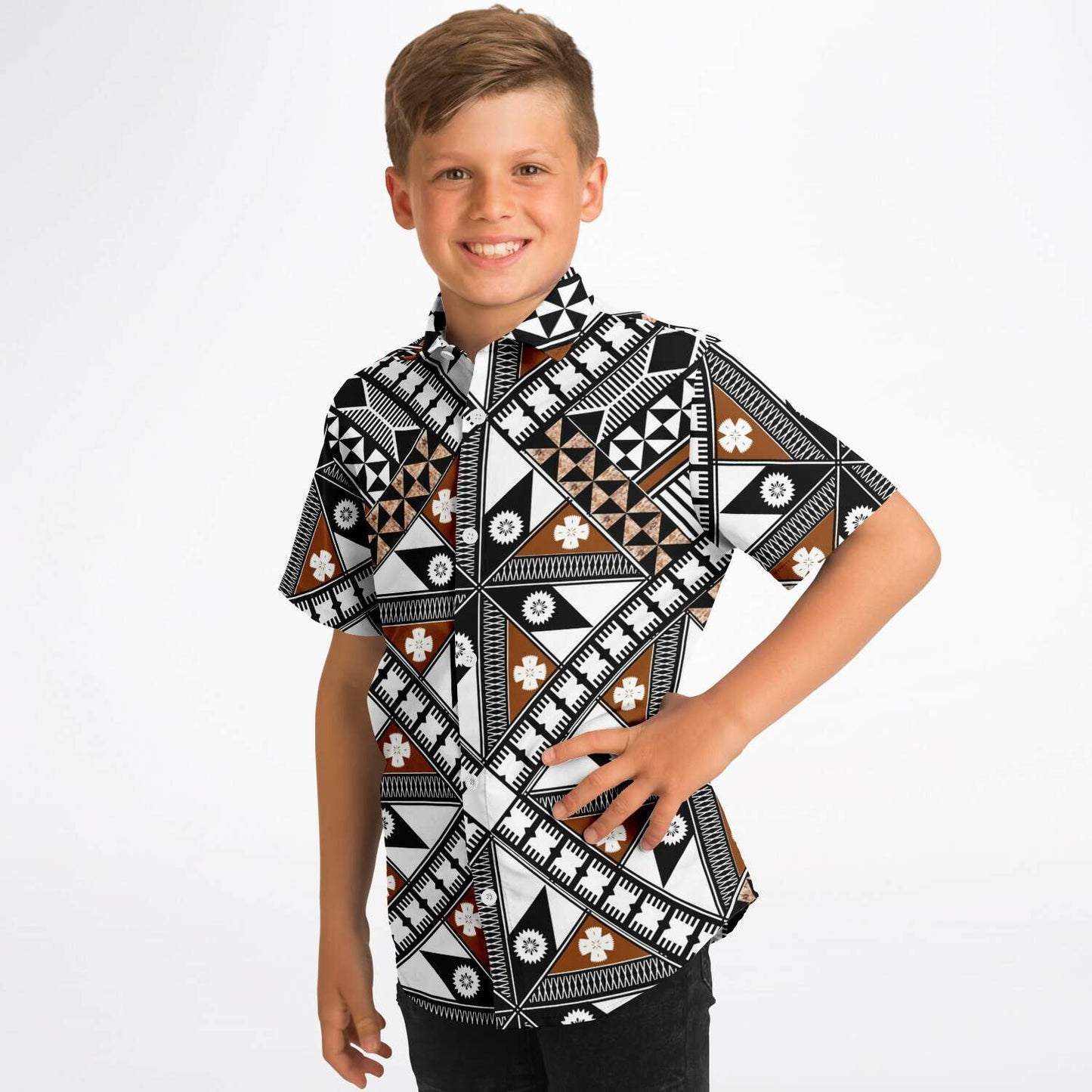 Fiji Masi Kids/Youth Short Sleeve Button Down Shirt - 5