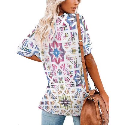 Fiji Masi  Ice Silk V Neck Short-Sleeve  Shirt 3