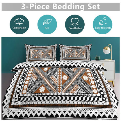 Fiji Masi 3-Piece Bedding Set-90"x90"/ 229x229cm (Dual-sided Printing) 3