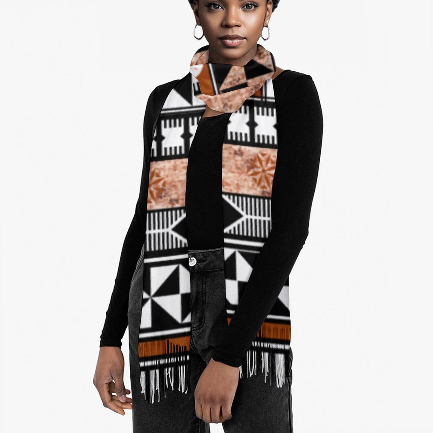 Fiji Masi Cashmere-like Tassel Scarf 3