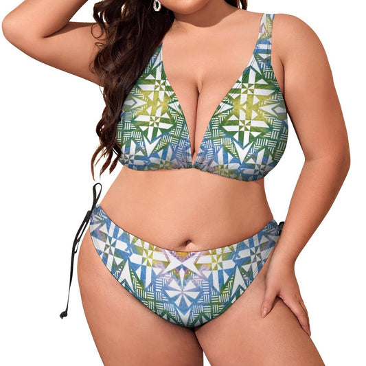 Fiji Masi Plus Size Women‘s Halter Bikini Set 3