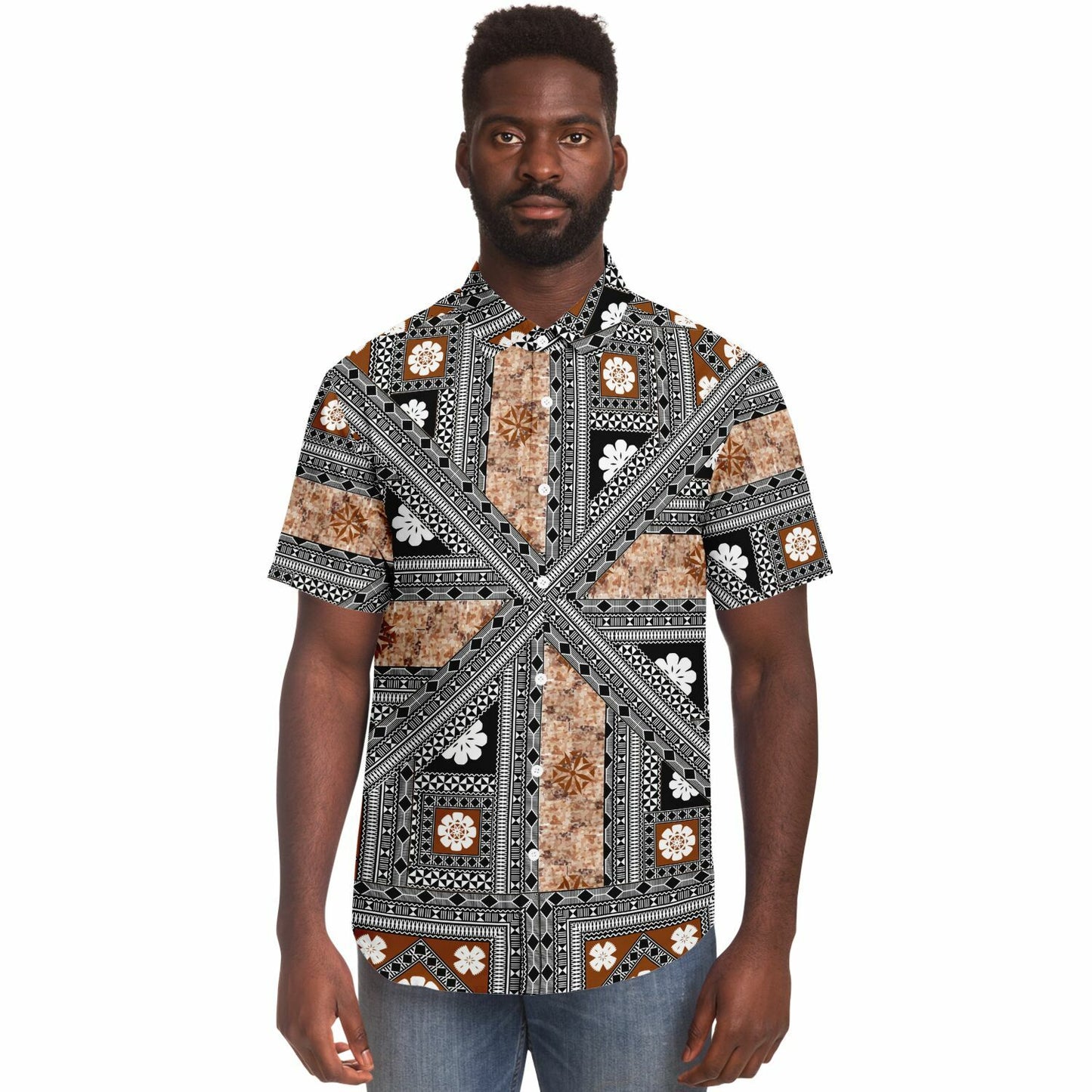 Fiji Masi Short Sleeve Button Down Shirt -3