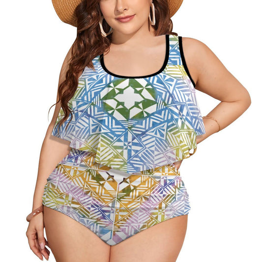 Fiji Masi Plus Size Women's Two piece Swimsuit with Tankini 3