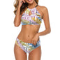 Fiji Masi Women's Two piece Swimsuit with High Neck Halter Top 2